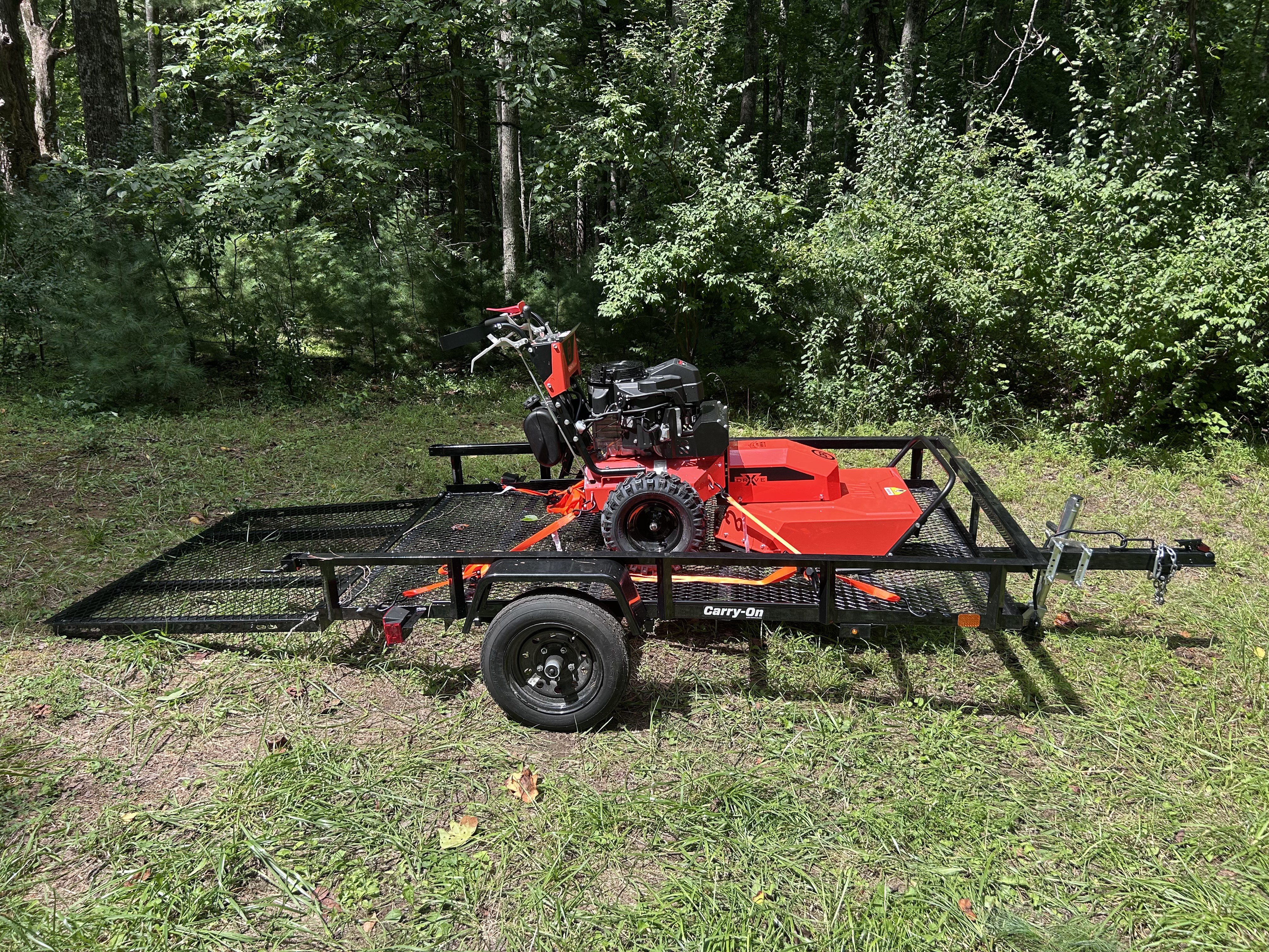 Commercial brush mower side view