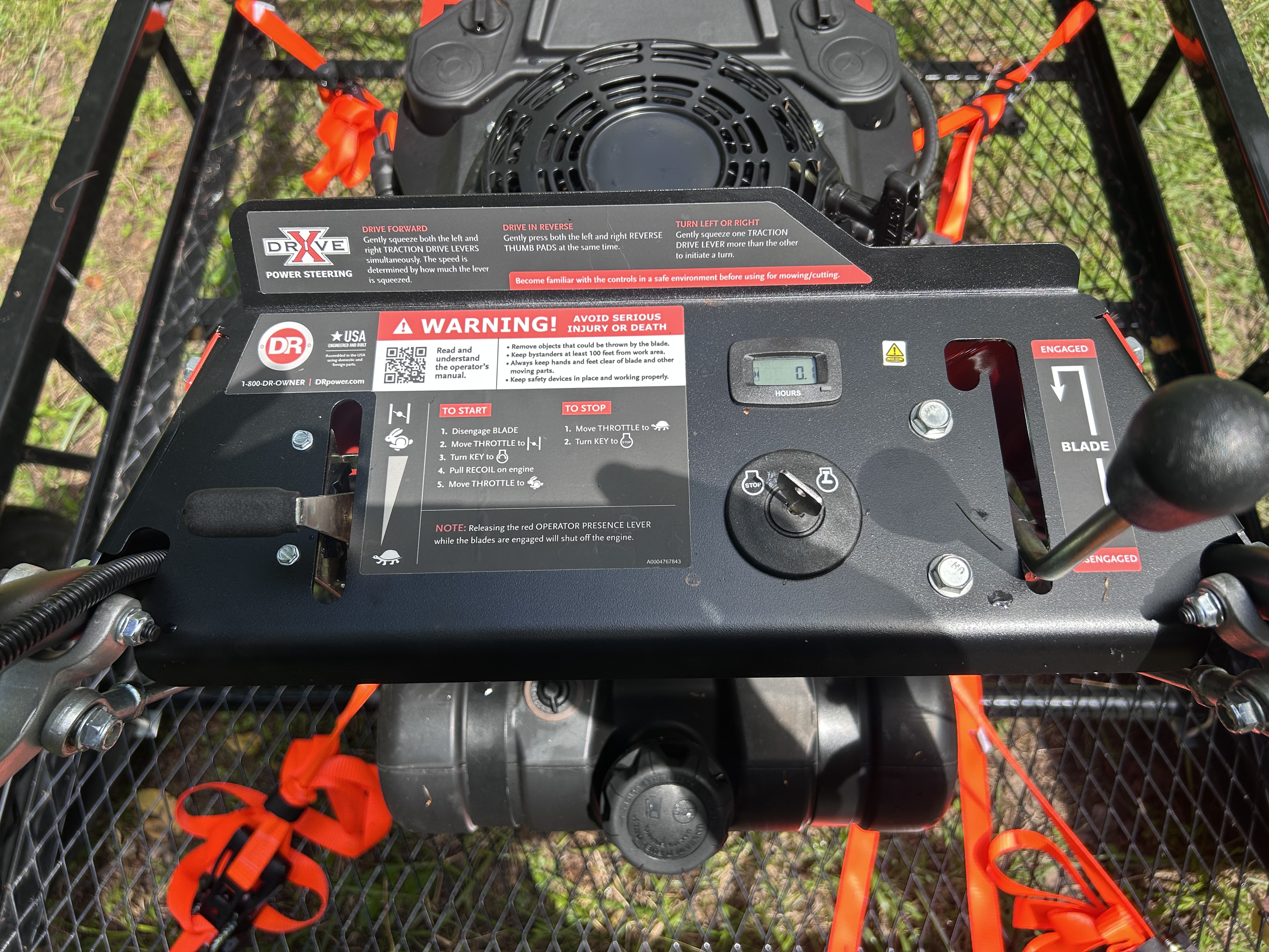 Commercial brush mower controls